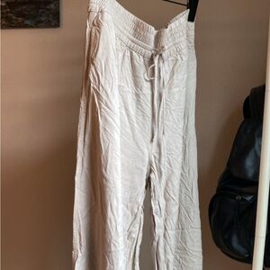Zara Off-White Wide Leg Pants